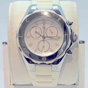 Michele White Jelly Bean Silver Watch